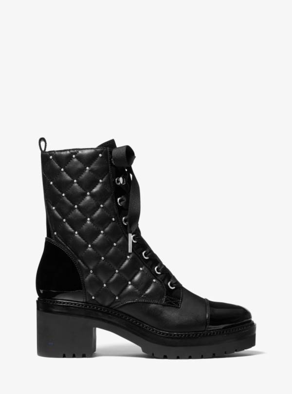 Damske Bojové topánky Michael Kors Tilda Quilted Leather Čierne - Topanky Michael Kors Lacne | BFAJO-8712